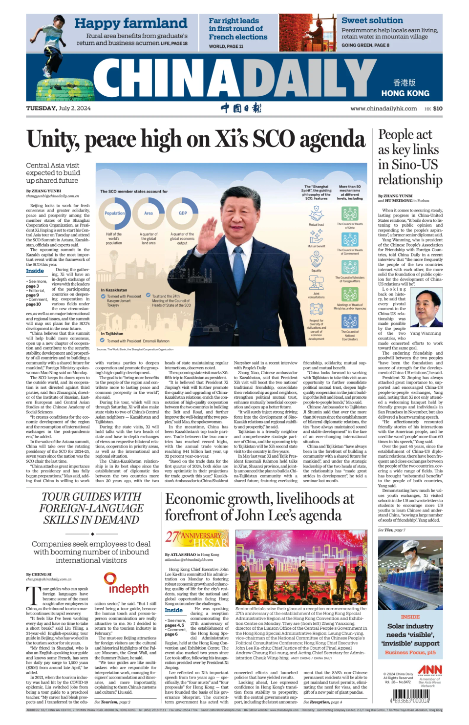 Prima-pagina-China Daily-oggi-edizione-di-oggi-20240702